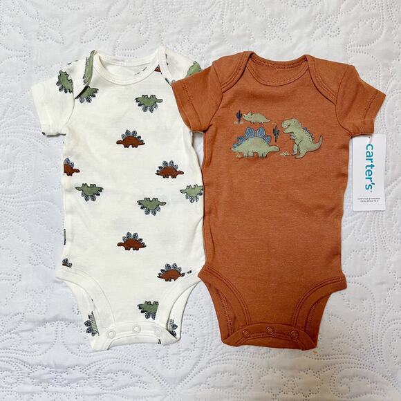 NWT Carter's Dinosaur Onesie Set Size NB - Picture 2 of 5